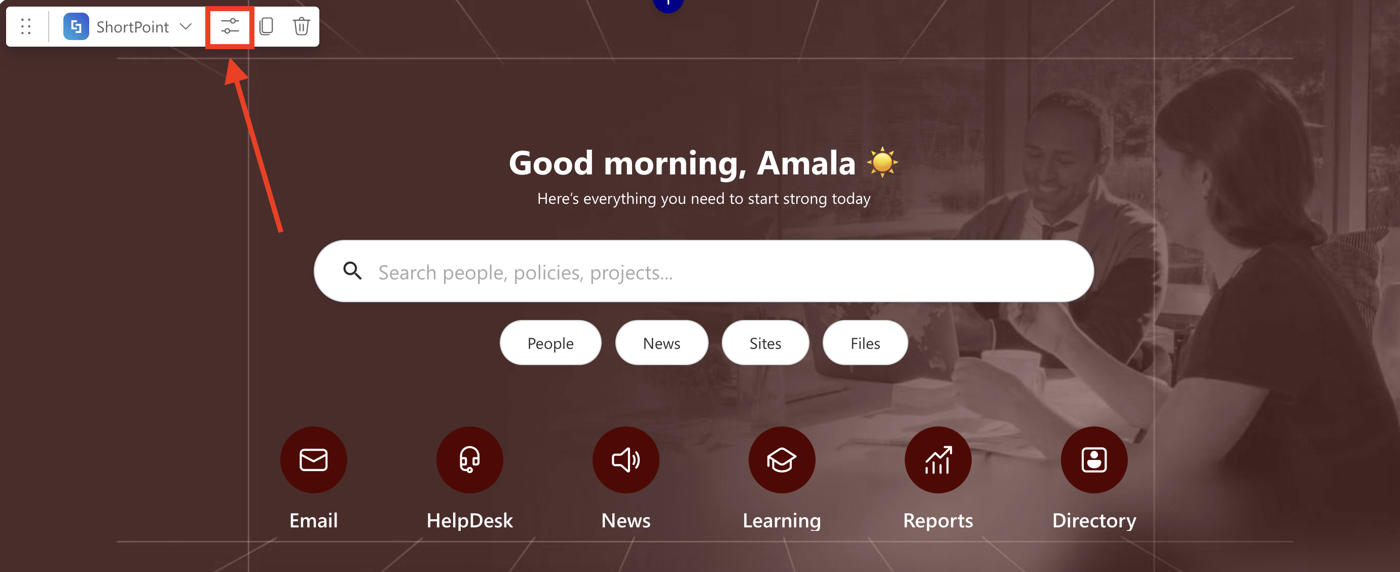 Edit properties icon