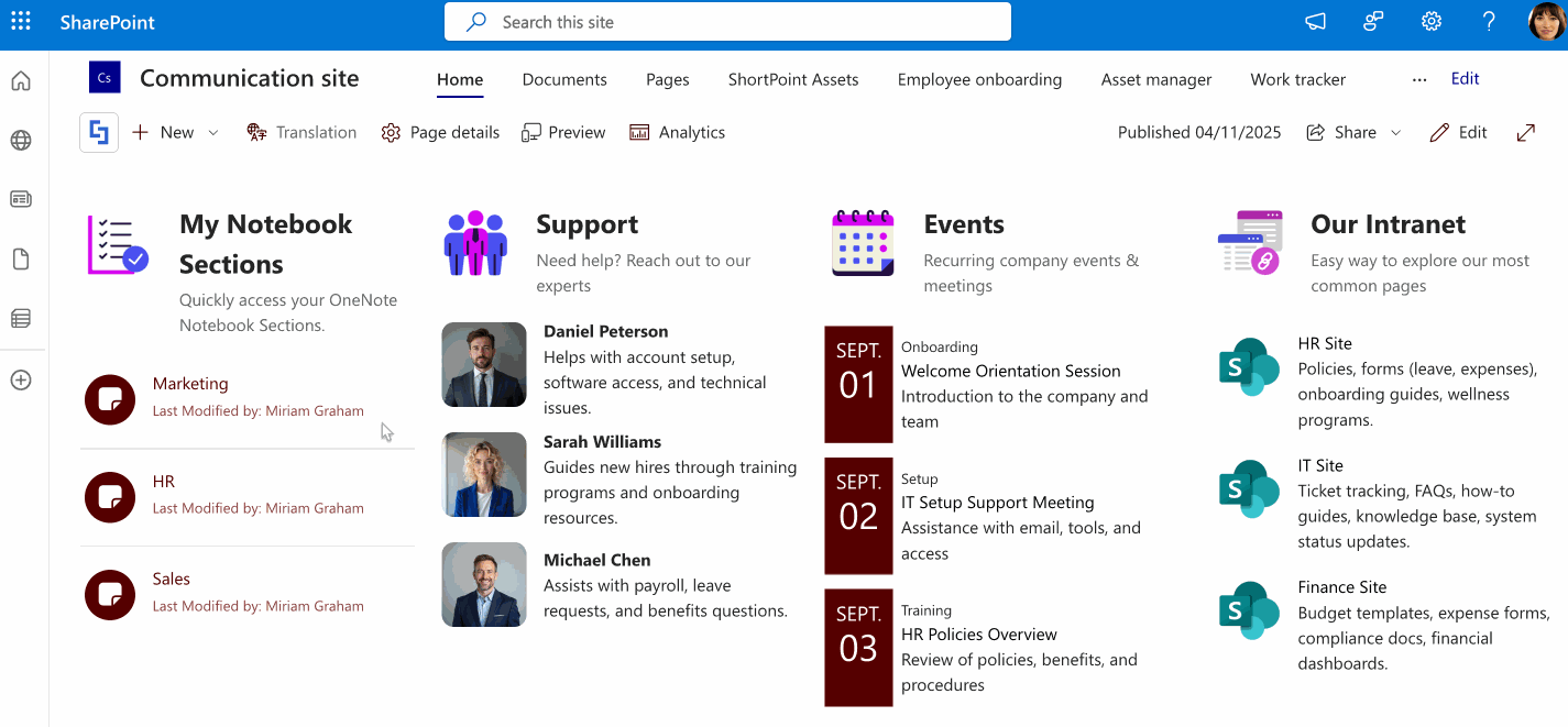 sample connected Design Element
