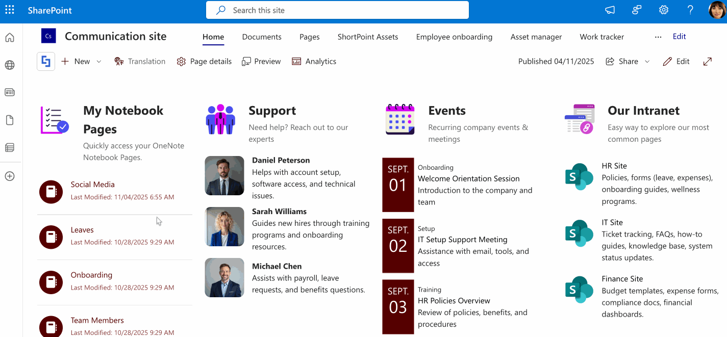 sample connected design element