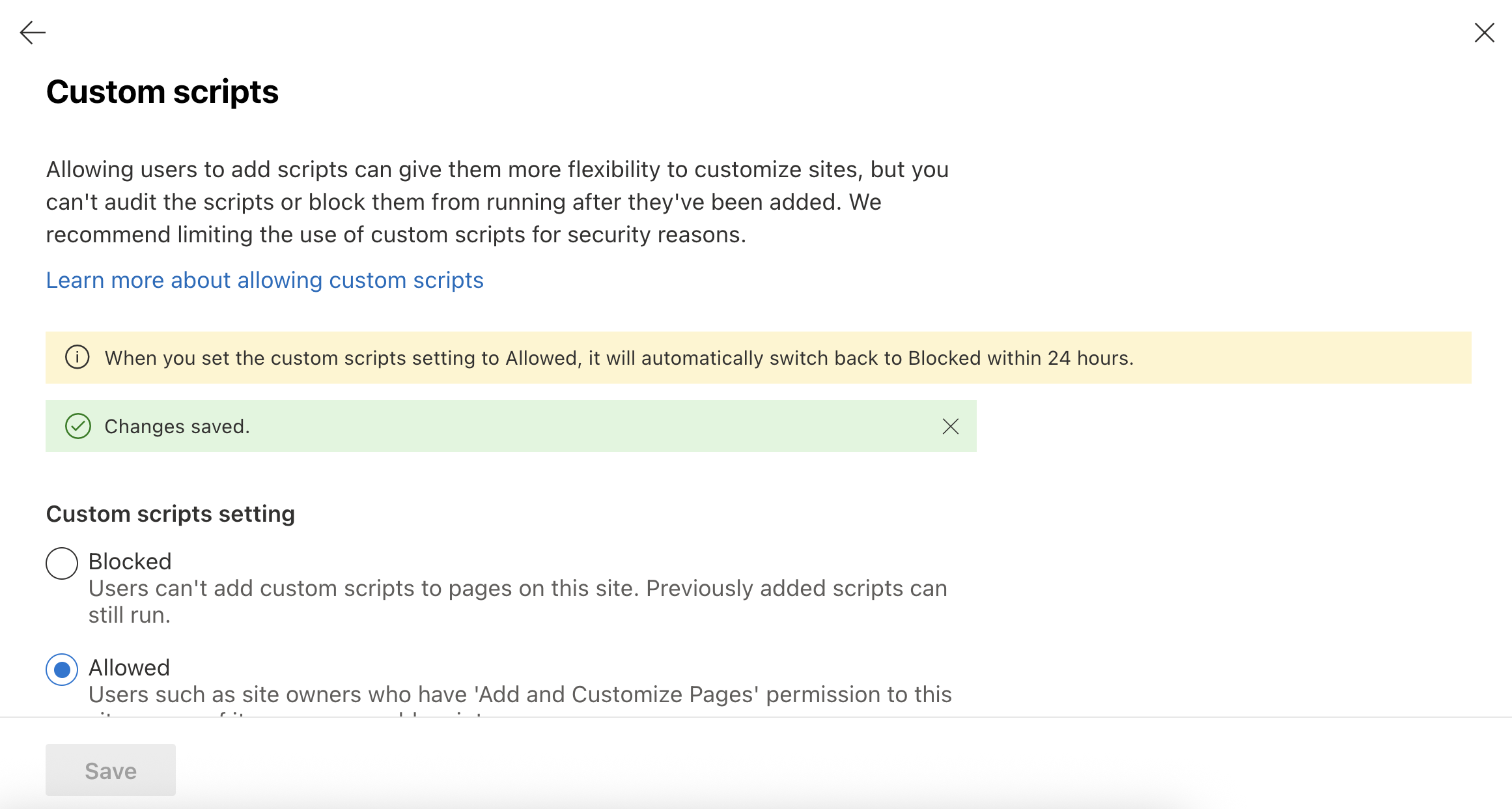 successfully enabled scripting capabilities
