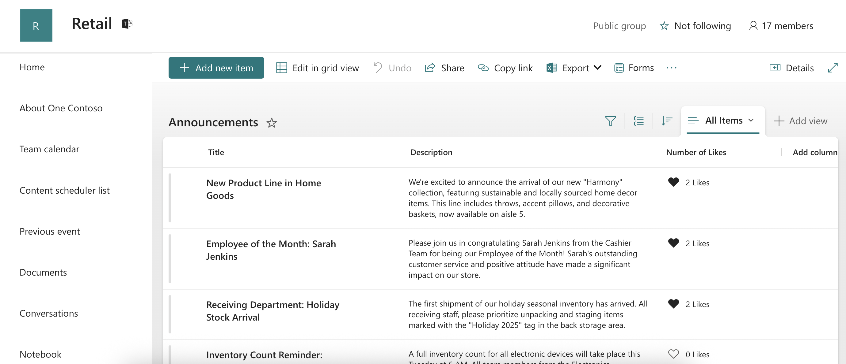 start liking content