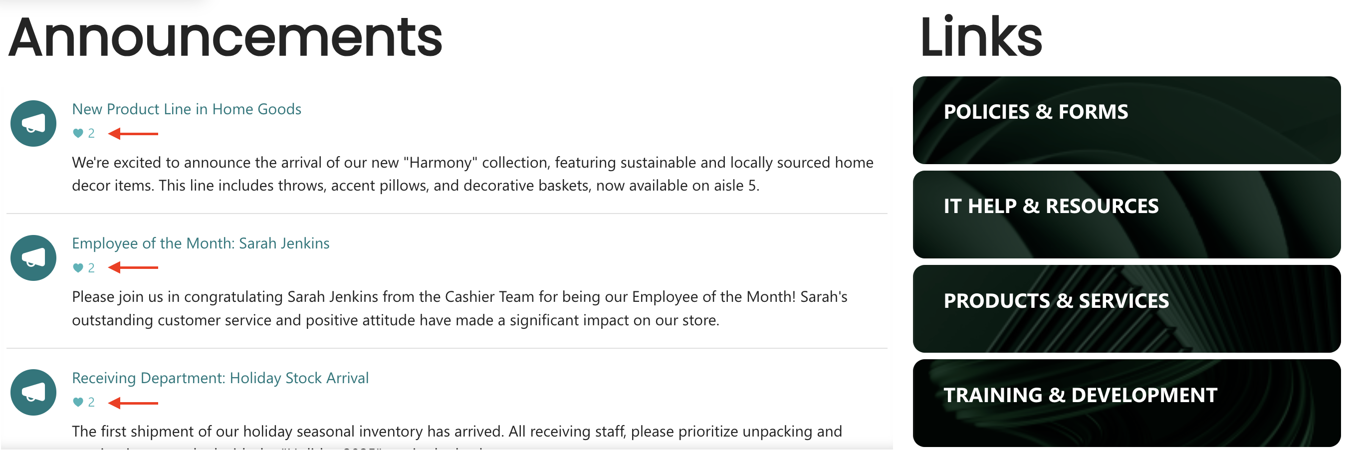 sample connected Design Element