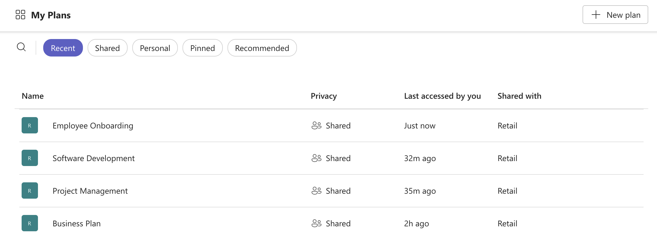 sample Planner plans
