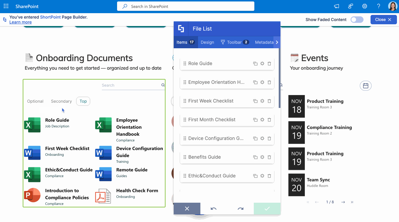 Adding metadata to a static list