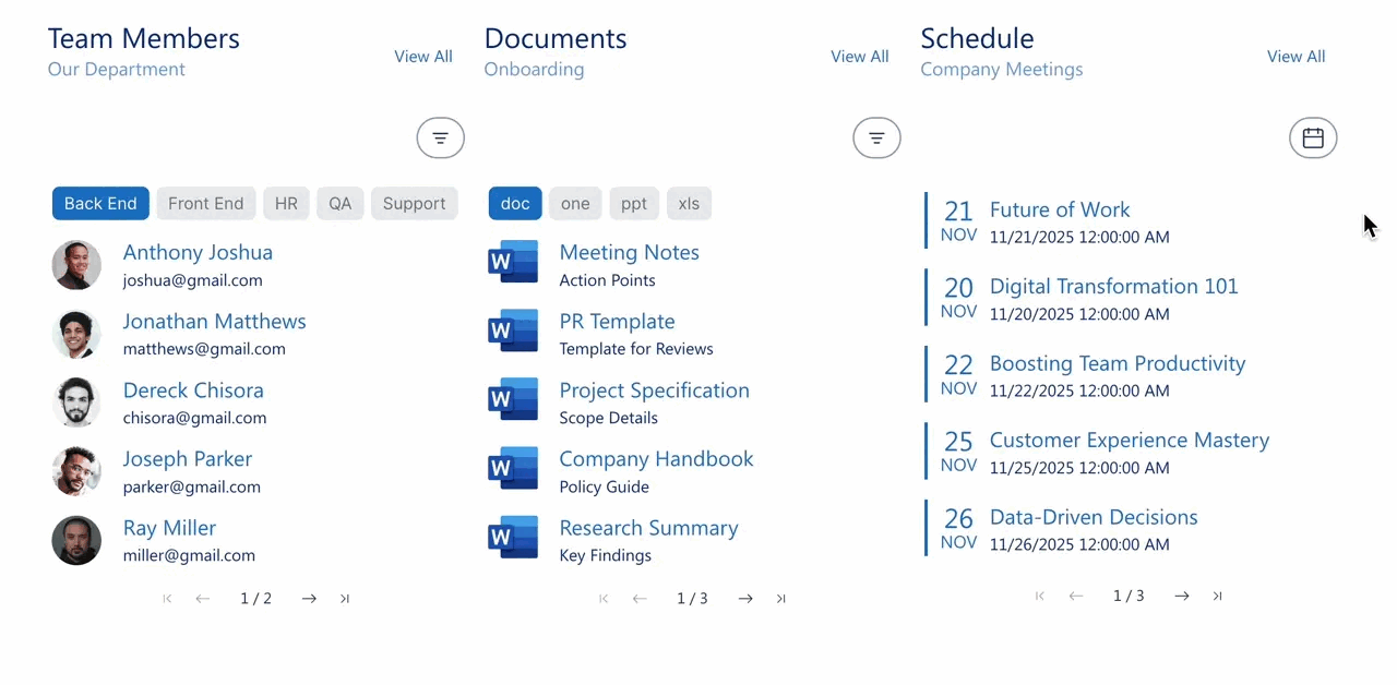 Search and Filter Date Filter Example