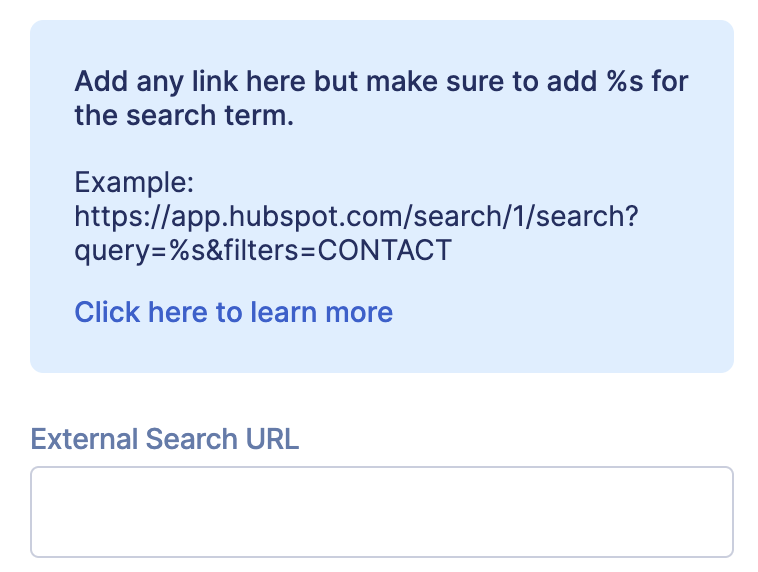 External Search URL