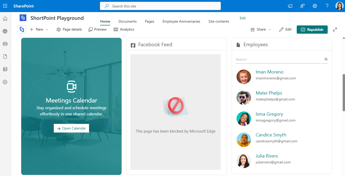 Image of Facebook Design Element not loading