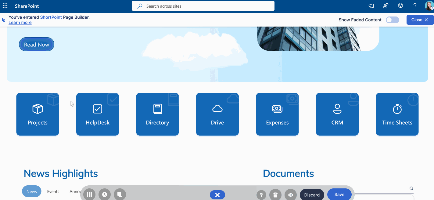 manage visibility of section