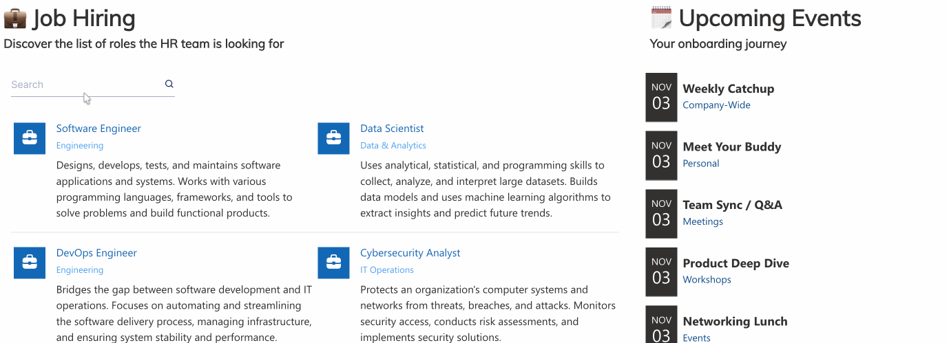 search & filter toolbar