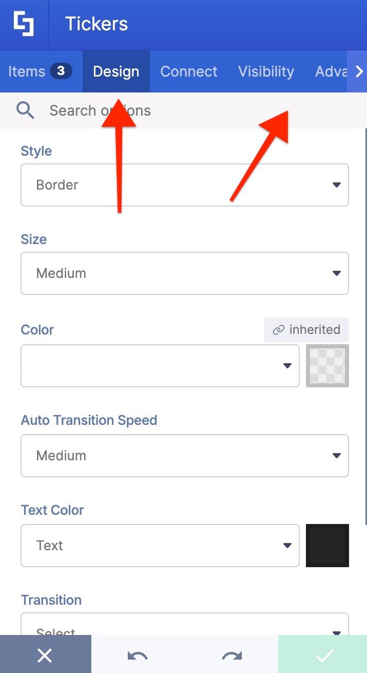 Customize the design of the element