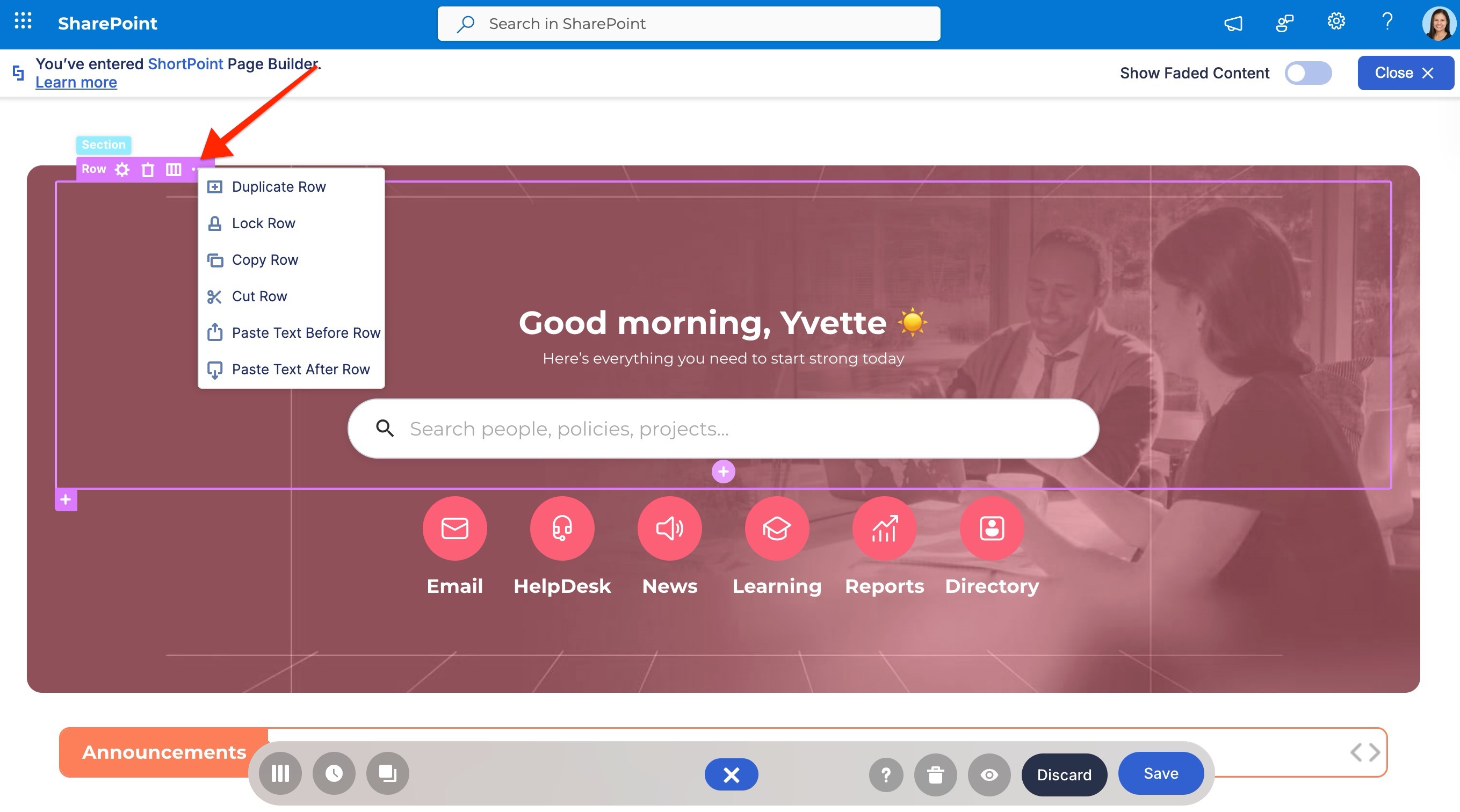 other actions button