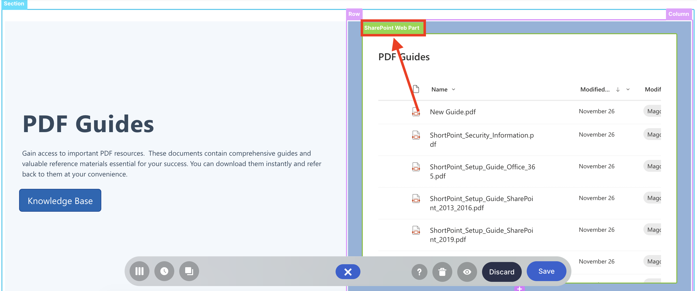 SharePoint web part tag