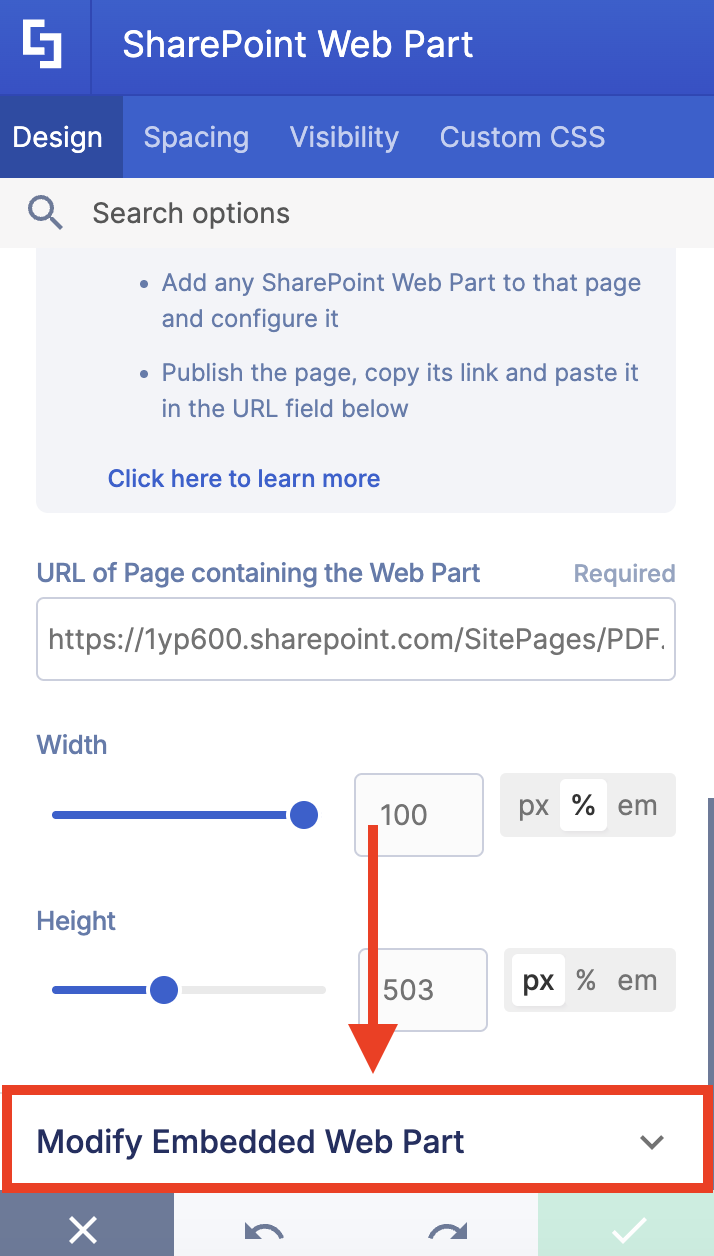 Modify Embedded Web Part