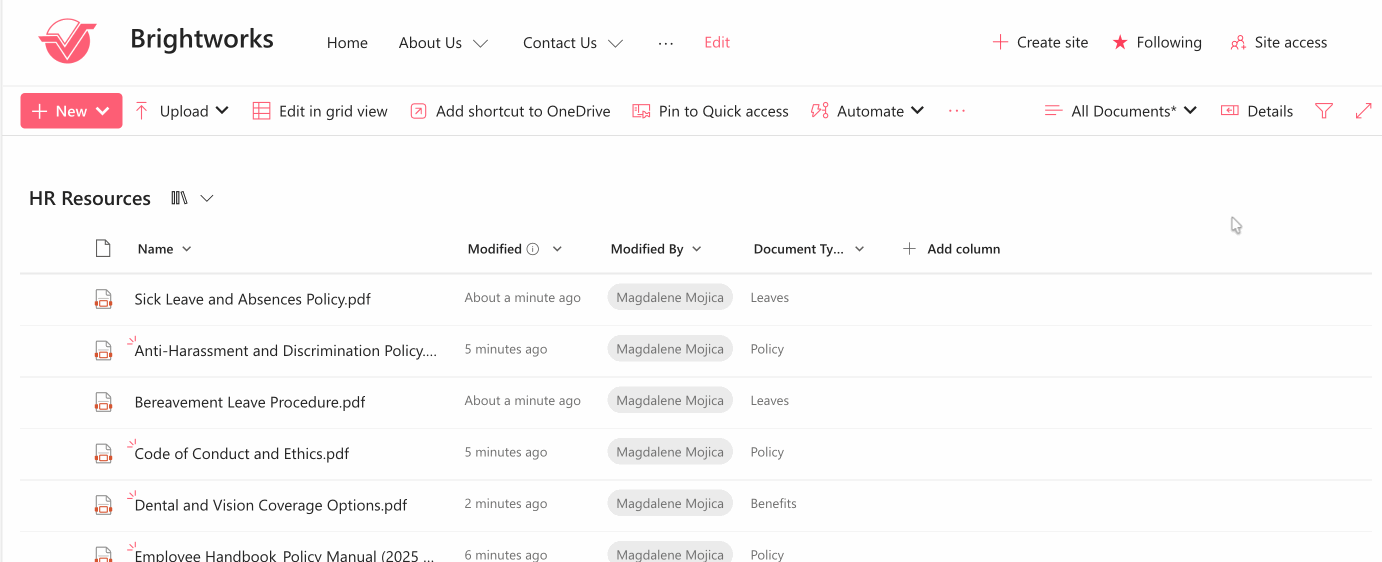 sample Document Library
