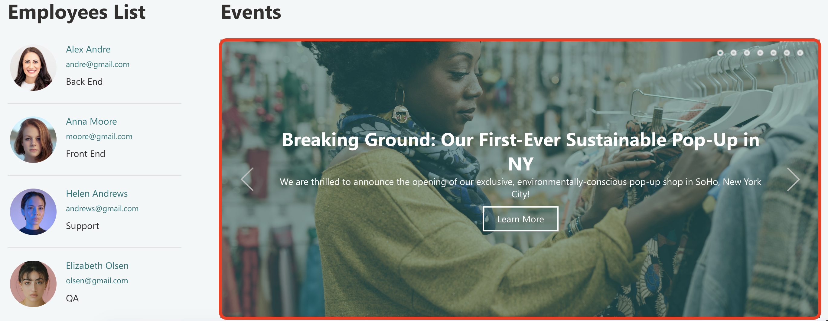 intranet home page curation