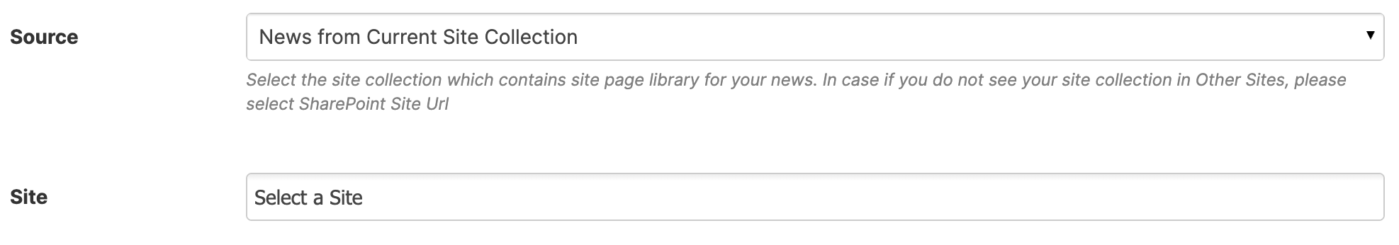 News from Current Site Collection