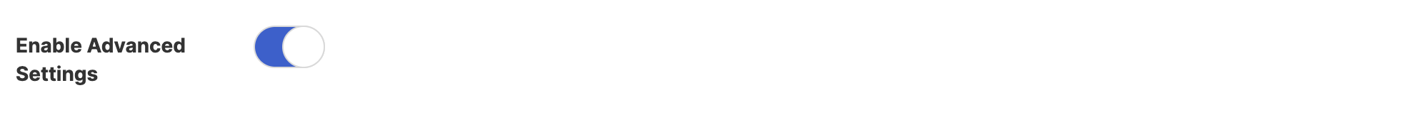 Enable Advanced Settings