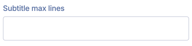 Subtitle max lines
