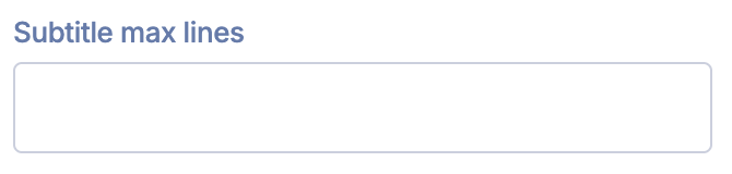 Subtitle max lines