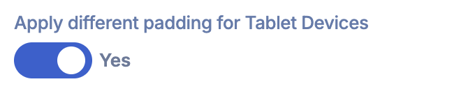 Apply different padding for tablet devices
