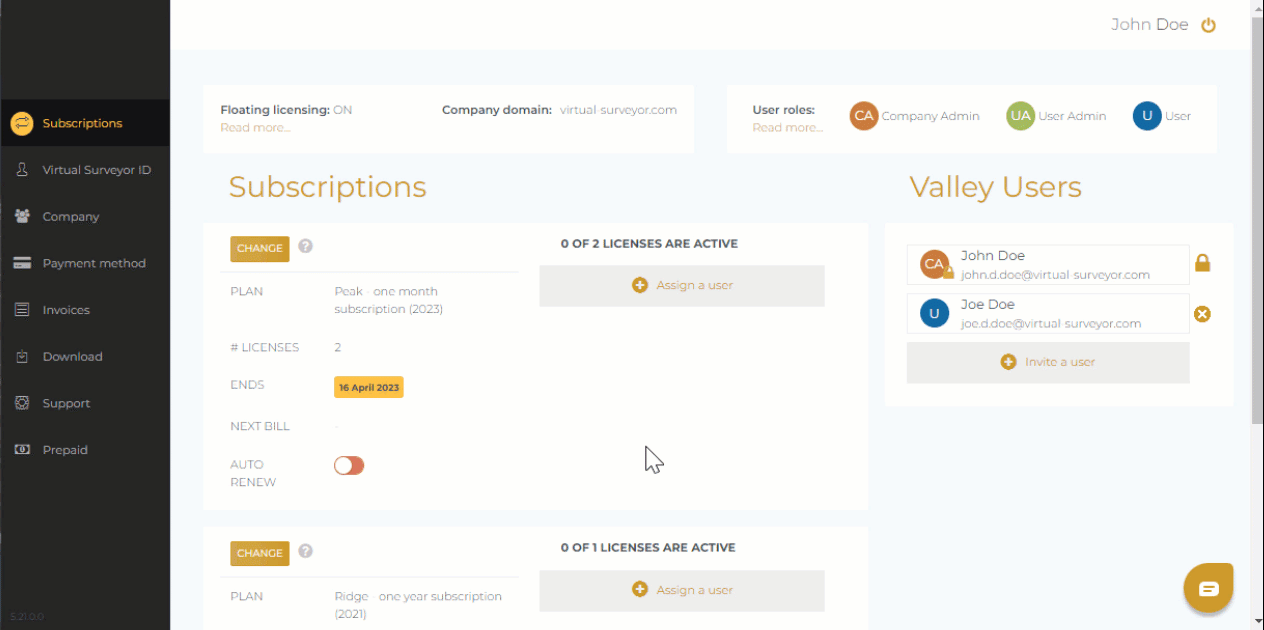 Assign a user to a license.