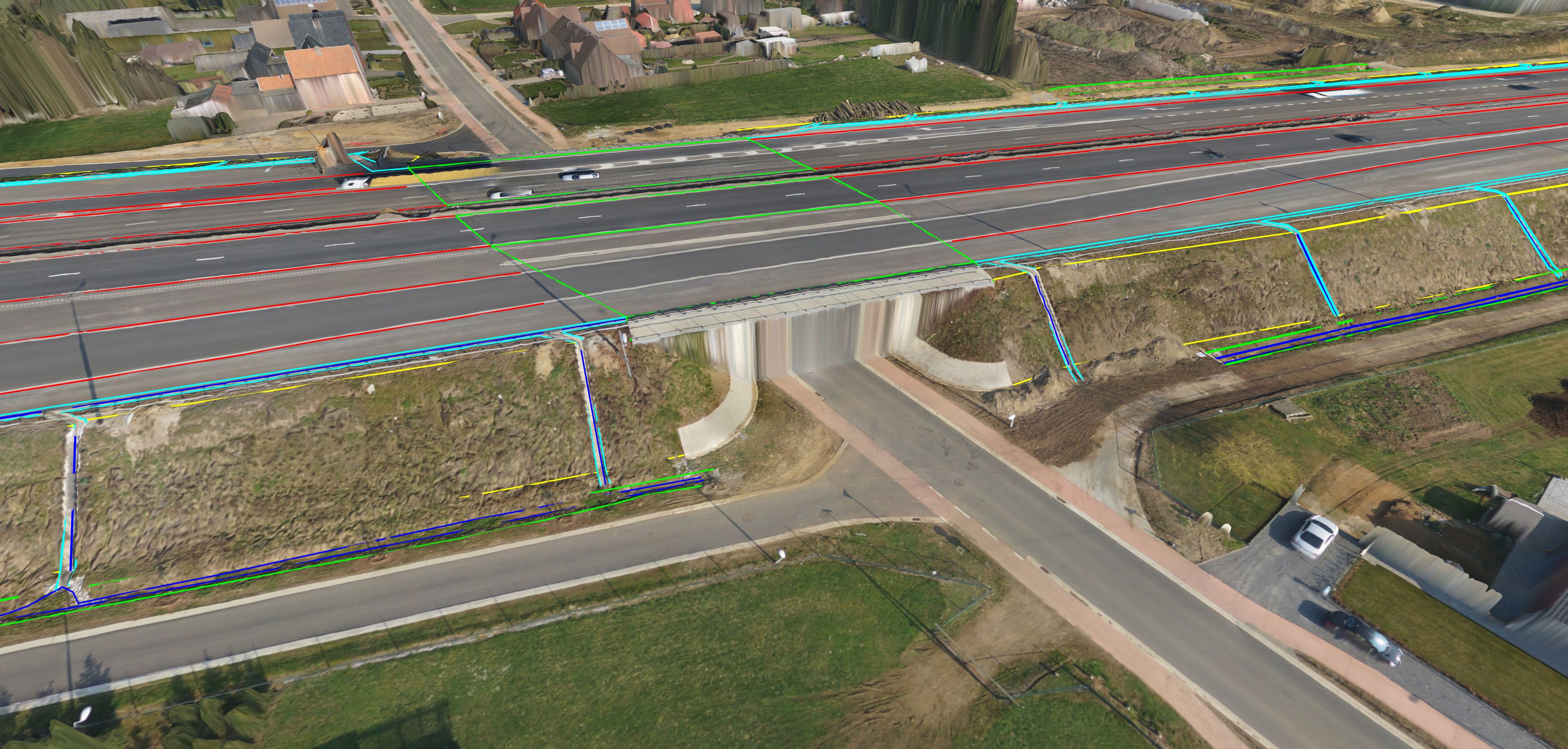 Real-world drone survey done, but still missing data for under the bridge.