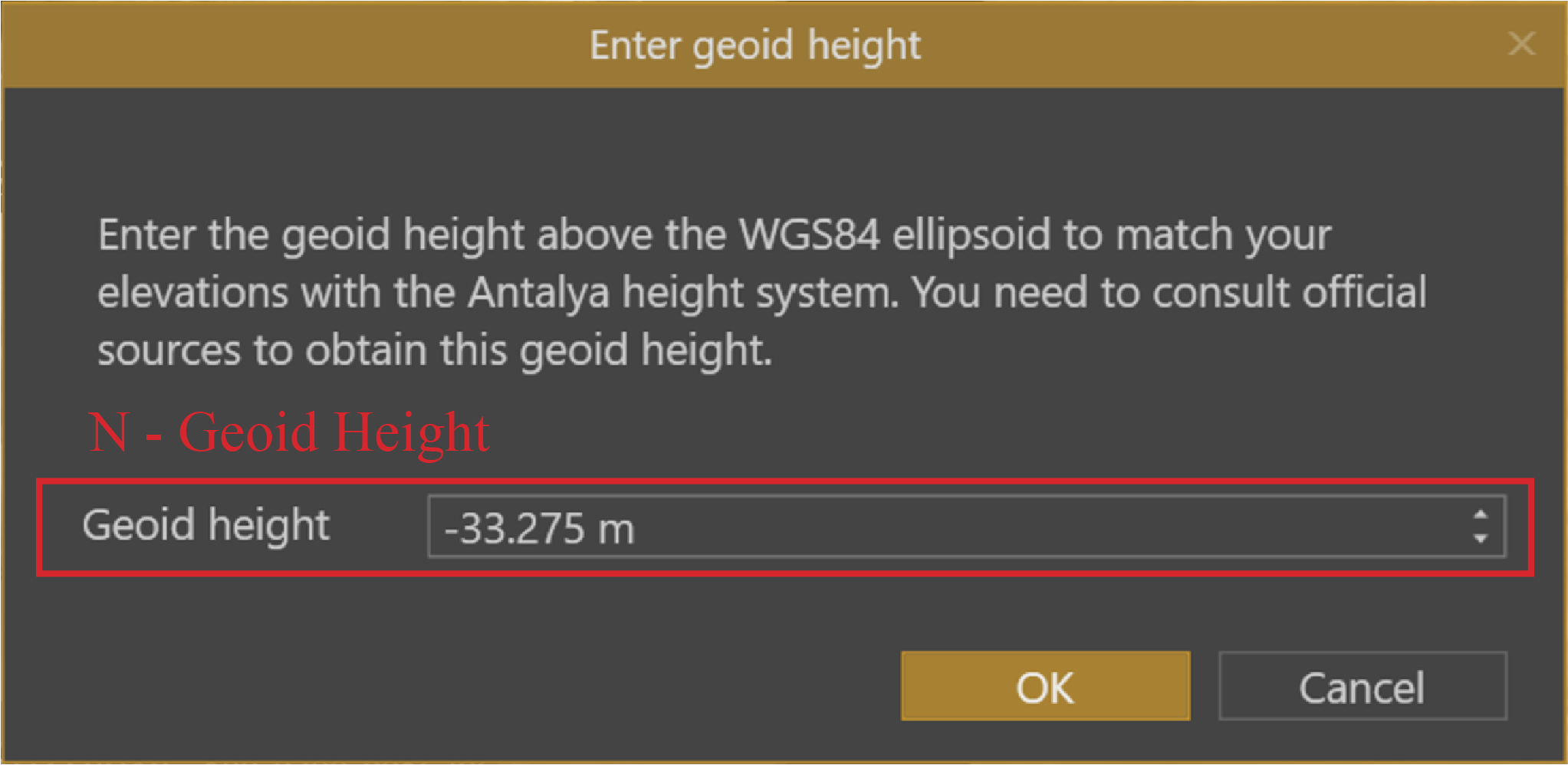 Manually enter the Geoid height in TerrainCreator if web services are unavailable.