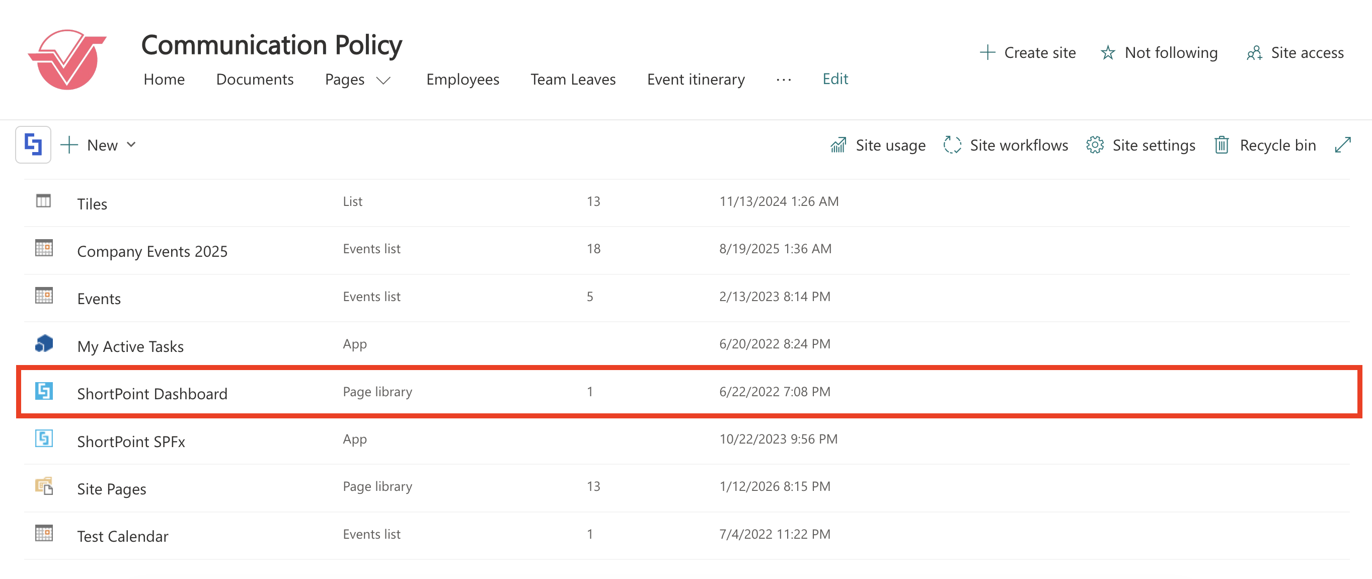 ShortPoint Dashboard