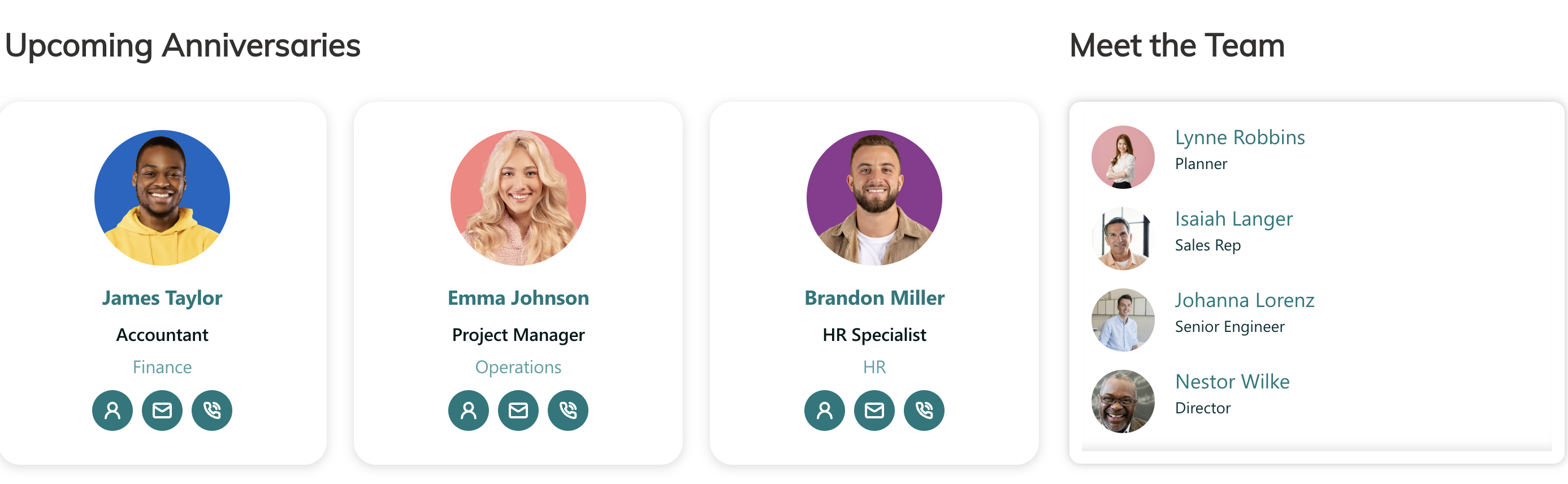 different ways to showcase your team