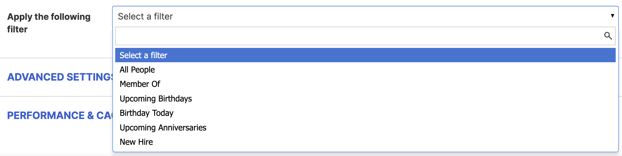 Apply the following filter