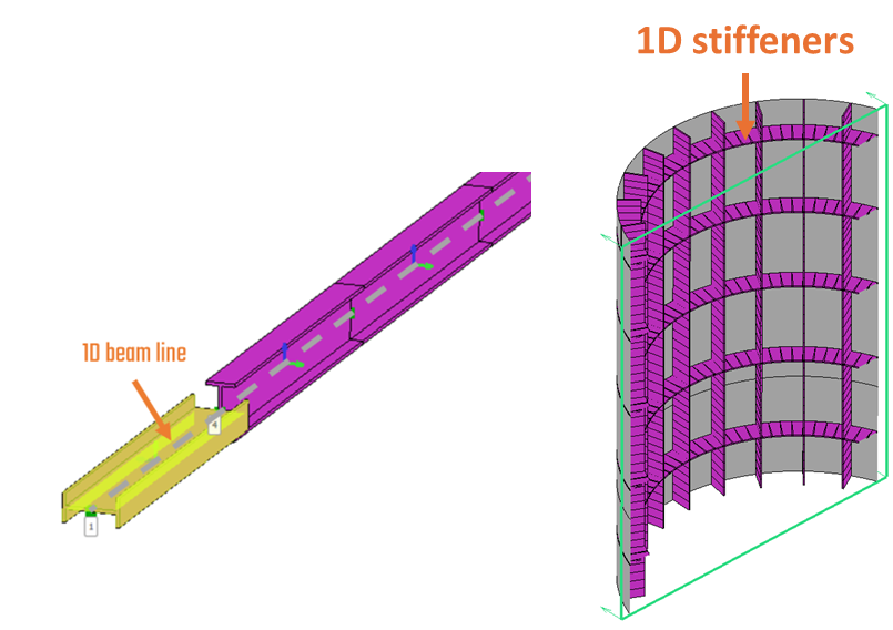 Beam and stiffener configuration UI