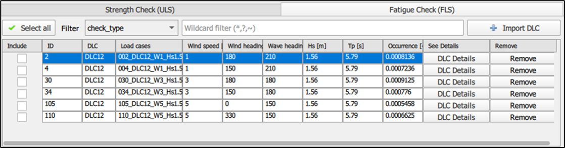 DLC information table UI
