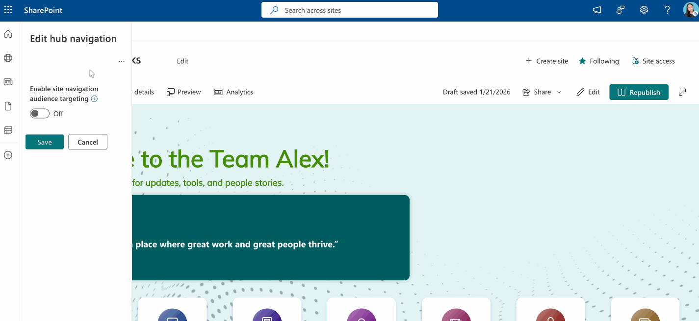 customize navigation