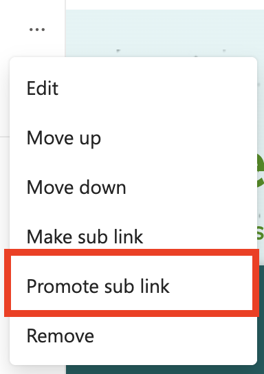 Promote sublink