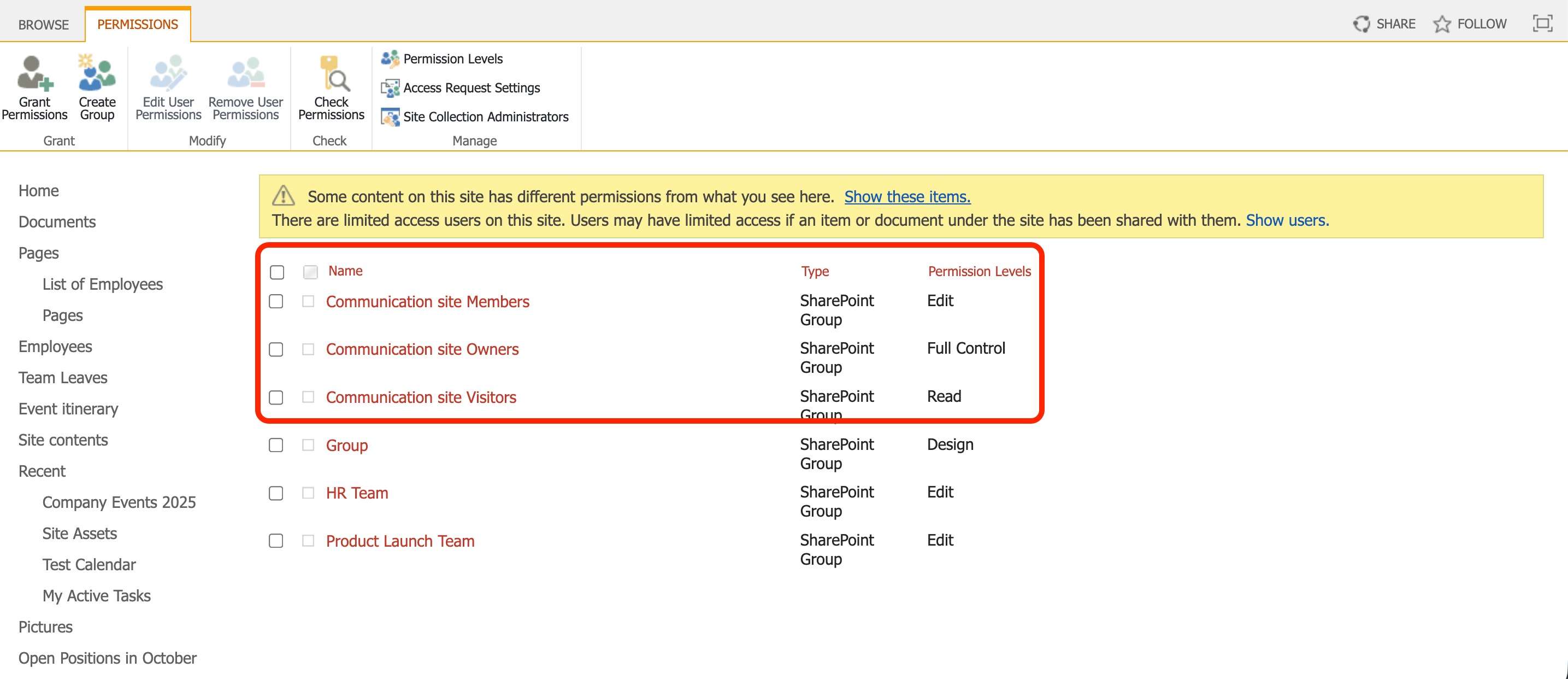 default SharePoint Groups
