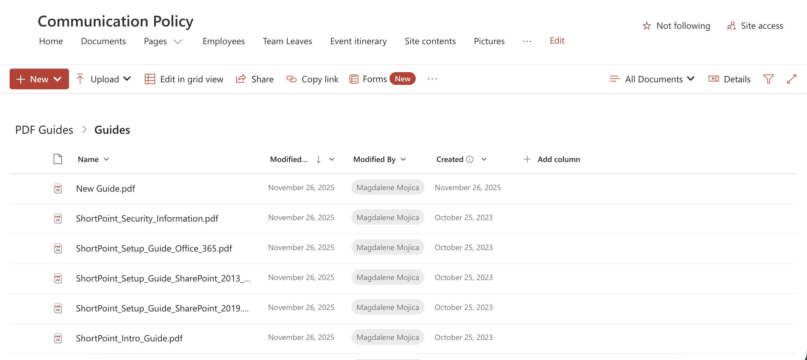 sample document library