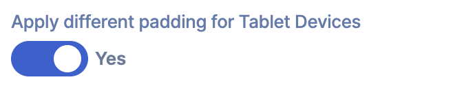 Apply different padding for tablet devices