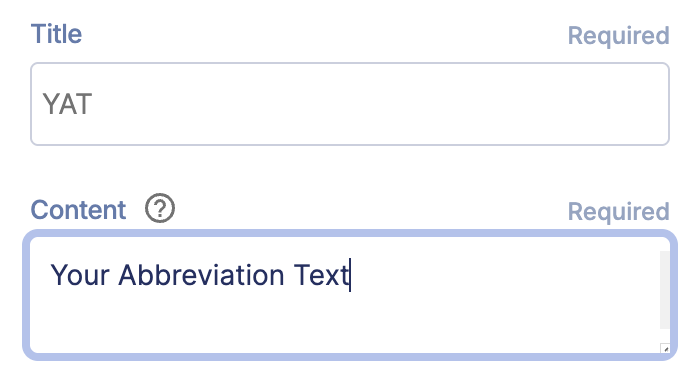 core properties of abbreviation