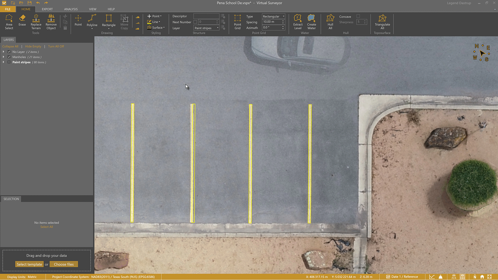 A geometry being moved with the Move/Copy tool.