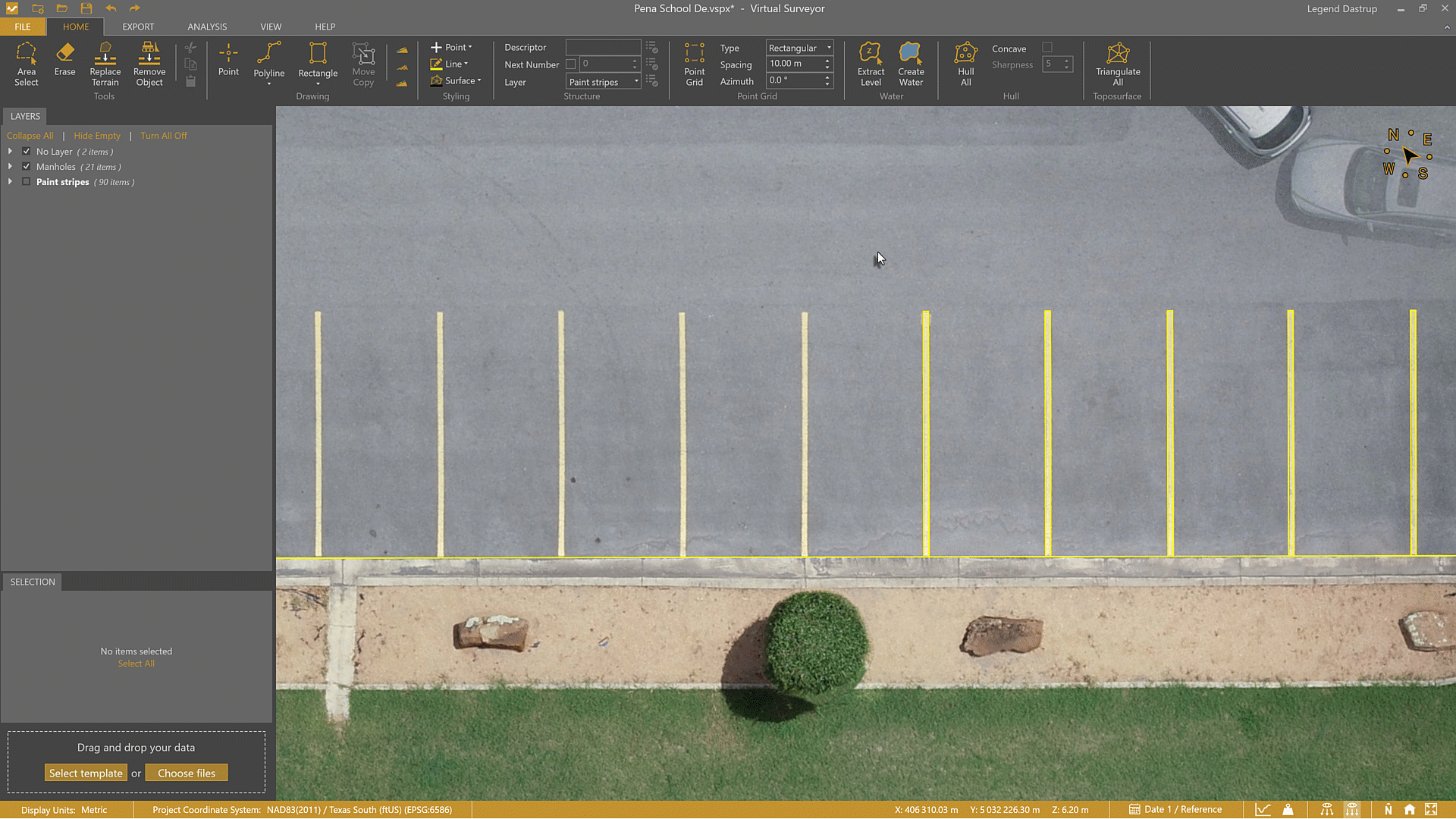 Compound copying multiple parking lines.
