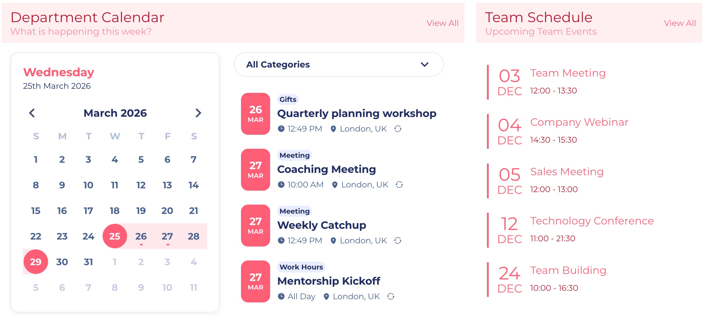 different ways to style events