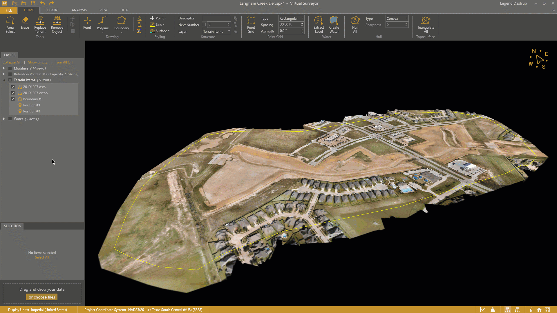 Clipping the DSM and Orthophoto of a low elevation pond