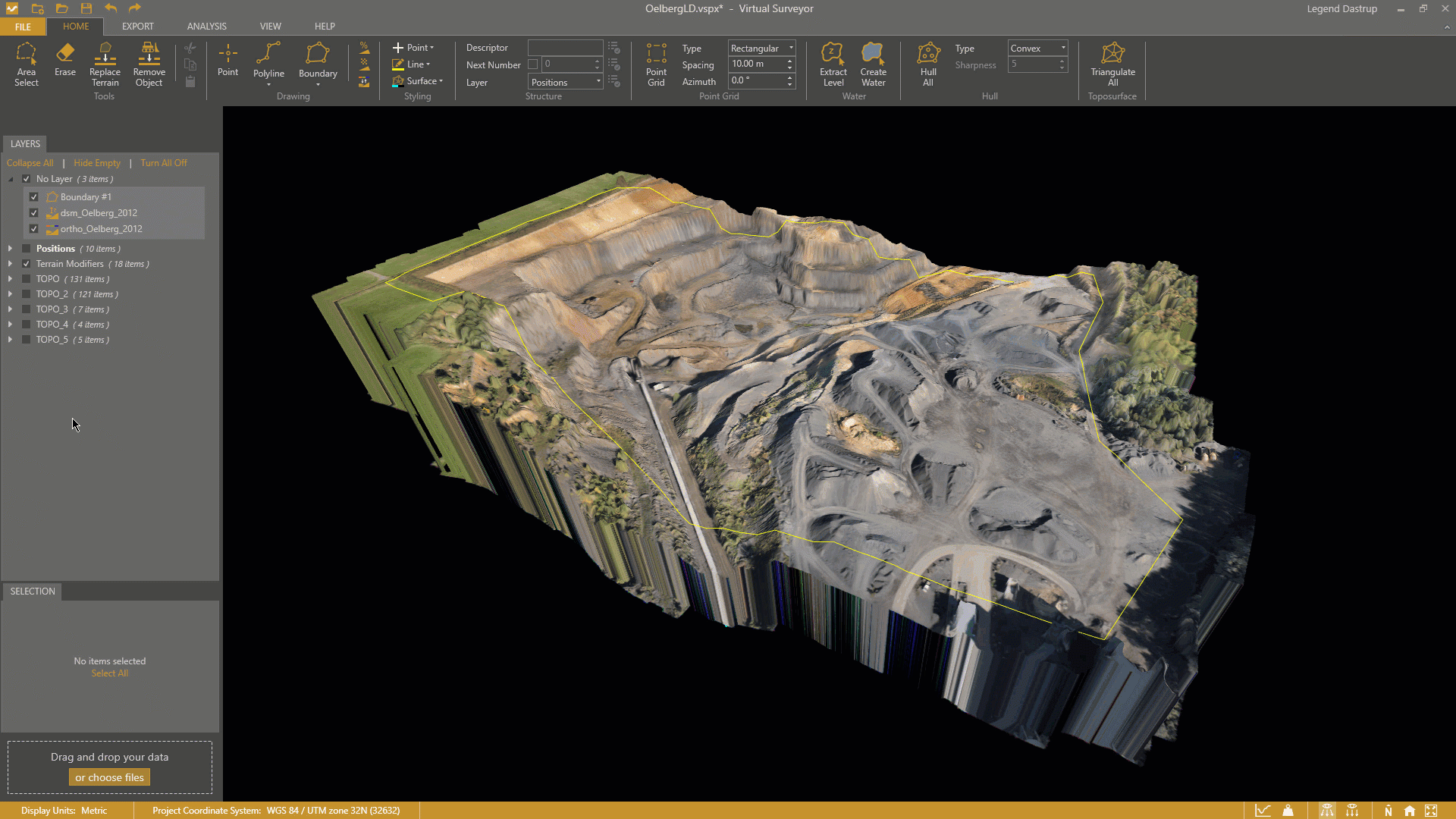 Clipping the DSM and Orthophoto of a mine
