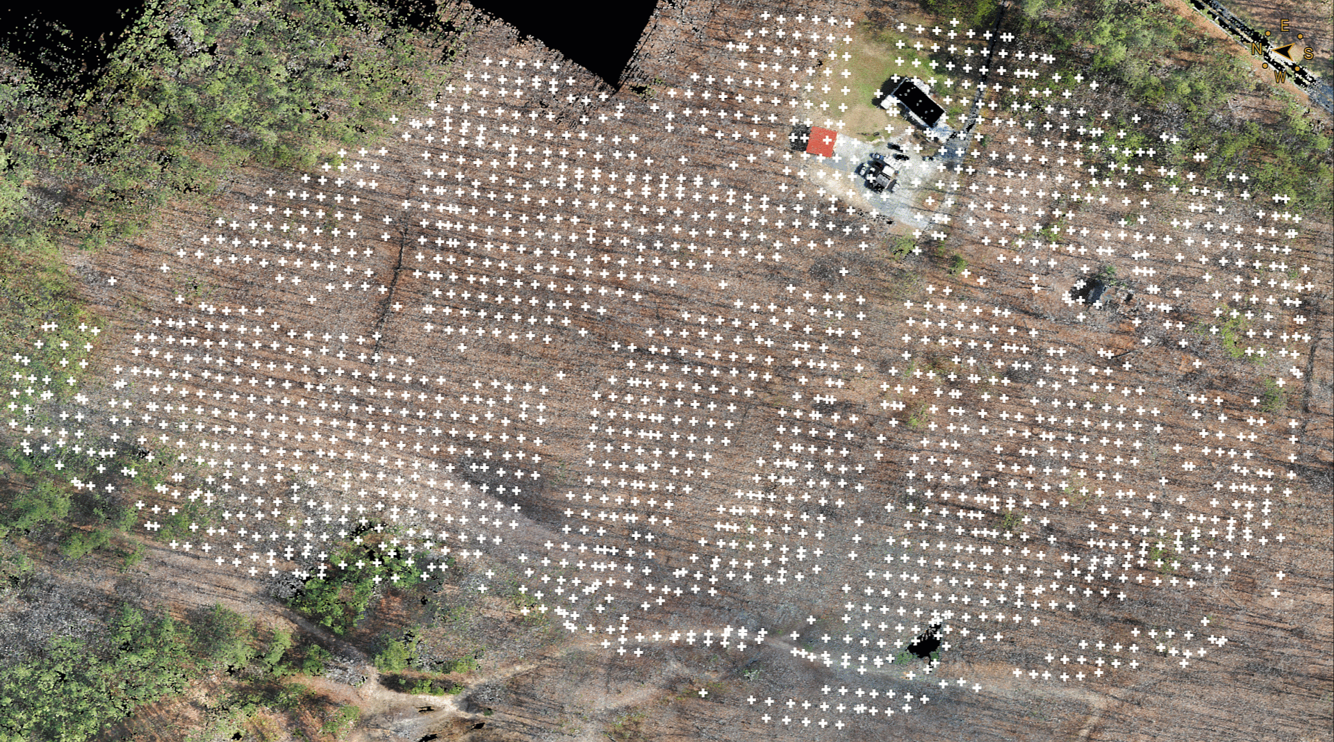 Low-pass point grid on a ridge with breaklines and manually placed points to fill in the ridge gaps animation.