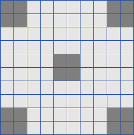 A grid of squares with blue lines
Description automatically generated