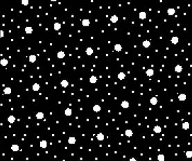 A black and white background with white dots
Description automatically generated