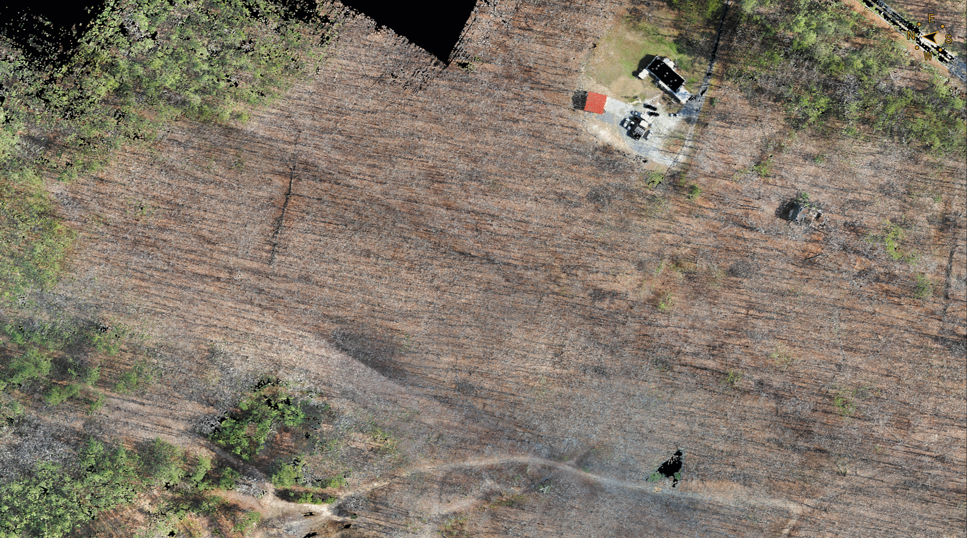 LiDAR point cloud and generated contours.