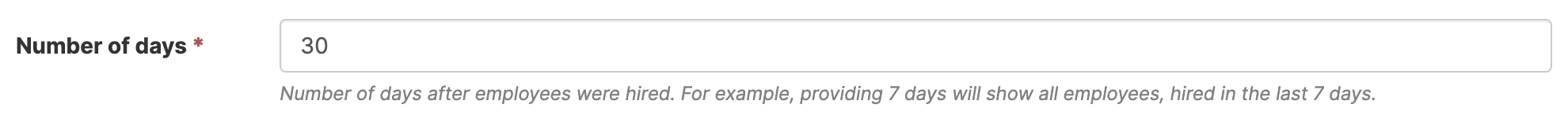 Number of Days