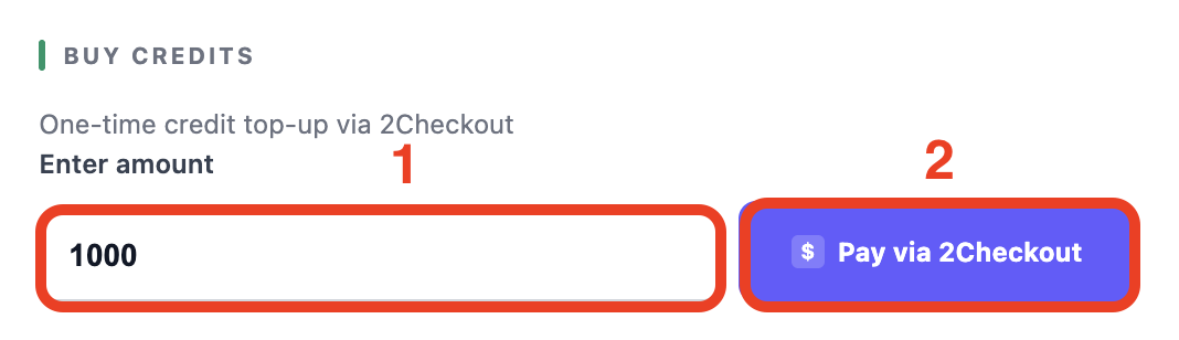 Pay via 2Checkout
