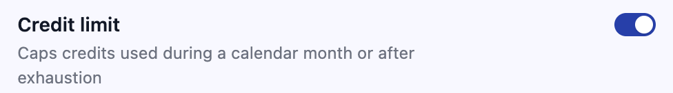 enable credit limit